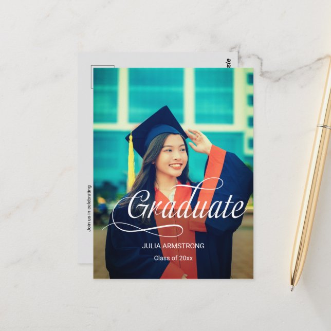 Modern enkel Studenten-skriptkort med ett enda fot Vykort (Fram/Back In Situ)