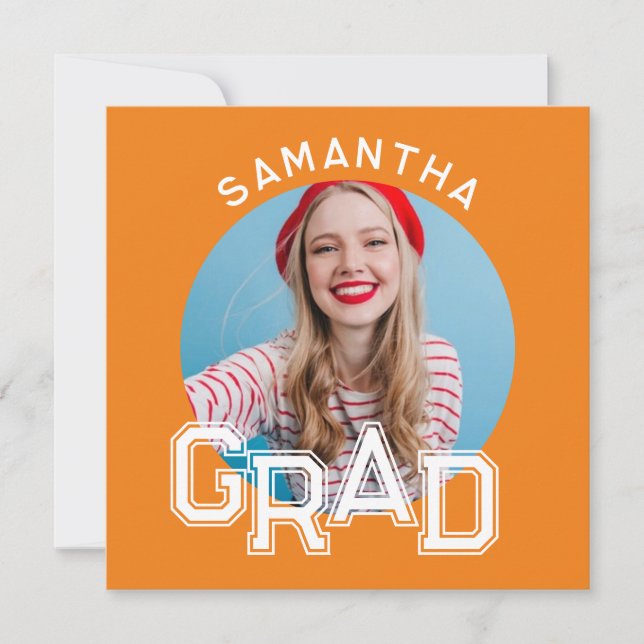Modern Enkel Studentfoto Examen Inbjudningar (Framsida)