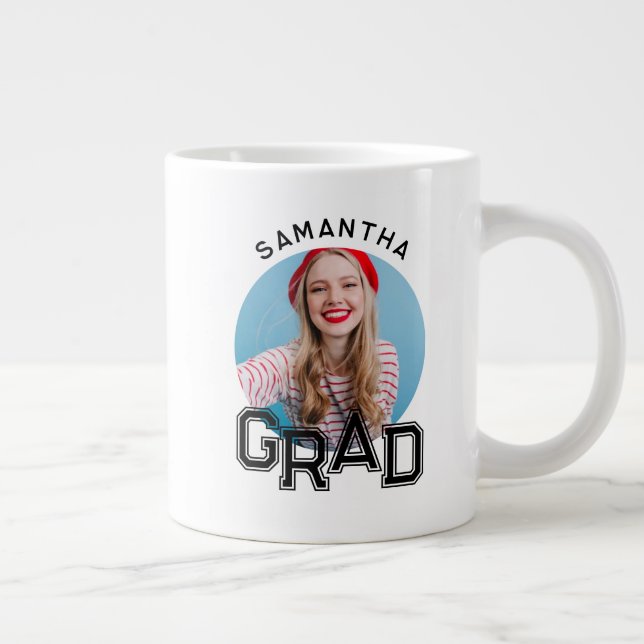 Modern Enkel Studentfoto Examen Jumbo Mugg (Höger)