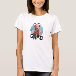 Modern Enkel Studentfoto Examen T Shirt