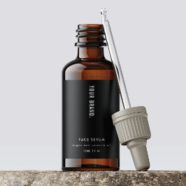 Modern enkel svart 2 OZ Dropper Flaska-etikett Fraktsedel