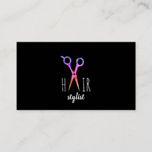 modern enkel svart för hairstylisthårstylist visitkort