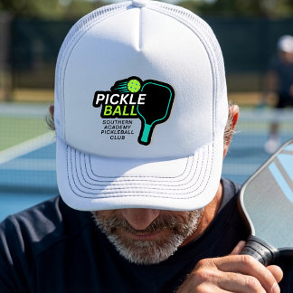 Modern Enkel Svart Grön Pickleball Klubbnamn Keps