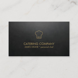 Modern enkel svart guld- cateringkock visitkort