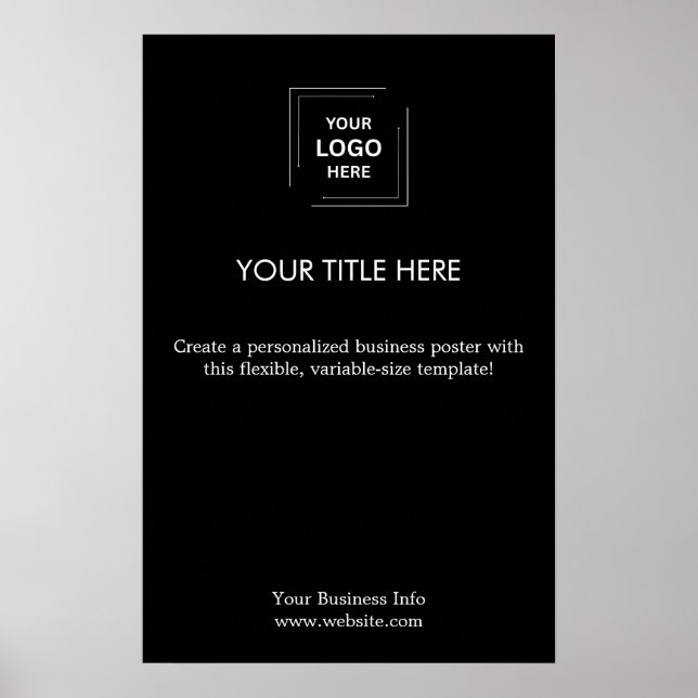 Modern Enkel Svart Logotyp för Företag Promotionsm Poster (Framsidan)