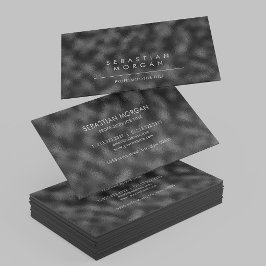 Modern enkel, svart, minimalistisk texturerad visitkort