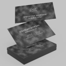 Modern enkel, svart, minimalistisk texturerad visitkort