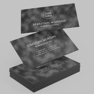Modern enkel, svart, minimalistisk texturerad visitkort