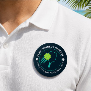 Modern Enkel Svart Neon Pickleball Sportklubb  Knapp