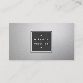 Modern enkel svart- och faux Silver Foil Designer Visitkort