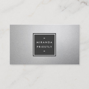 Modern enkel svart- och faux Silver Foil Designer Visitkort