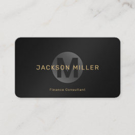 Modern enkel svart och Guld Monogram-Professionell Visitkort