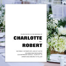 Modern enkel svart och vit Bröllop