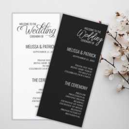 Modern enkel svart och vit Bröllopsprogram