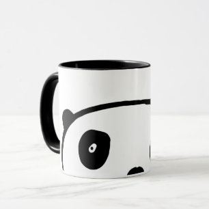 Modern Enkel Svart Och Vit Kawaii Panda Björn Mugg