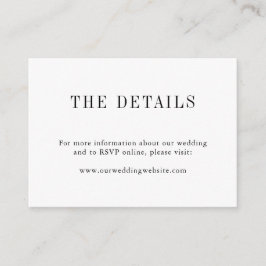 Modern enkel svart och vit monogramparnamn tilläggskort