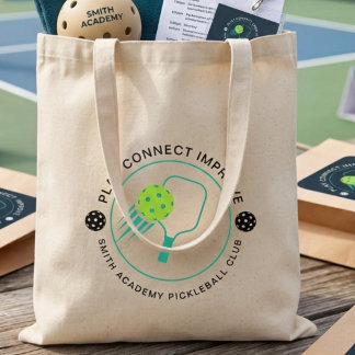 Modern Enkel Svart Pickleball Sportklubb Tygkasse
