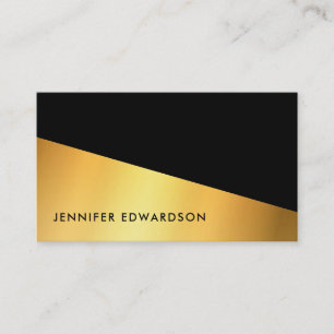 Modern enkel svart professionell i elegant guld visitkort