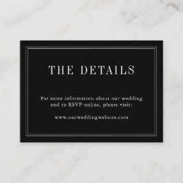 Modern enkel svart-vit monogram för parnamn tilläggskort