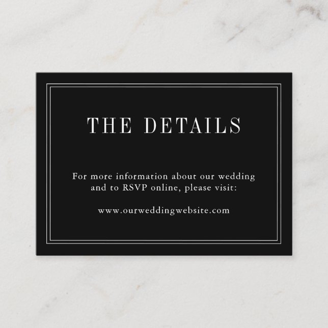 Modern enkel svart-vit monogram för parnamn tilläggskort (Framsida)