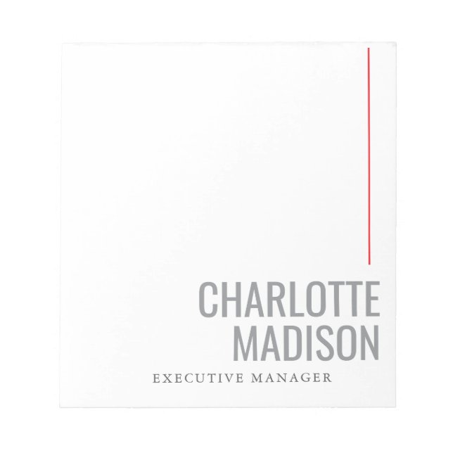 Modern Enkel Svart Vit Trendig Minimalistisk Enkel Anteckningsblock (Framsida)