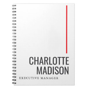 Modern Enkel Svart Vit Trendig Minimalistisk Enkel Anteckningsbok