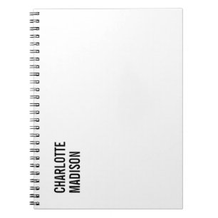Modern Enkel Svart Vit Trendig Minimalistisk Enkel Anteckningsbok