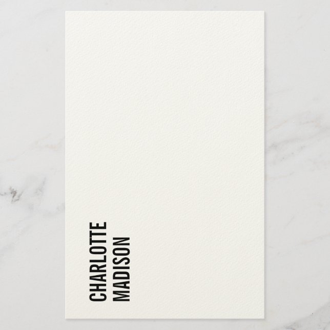 Modern Enkel Svart Vit Trendig Minimalistisk Enkel Brevpapper (Framsida)