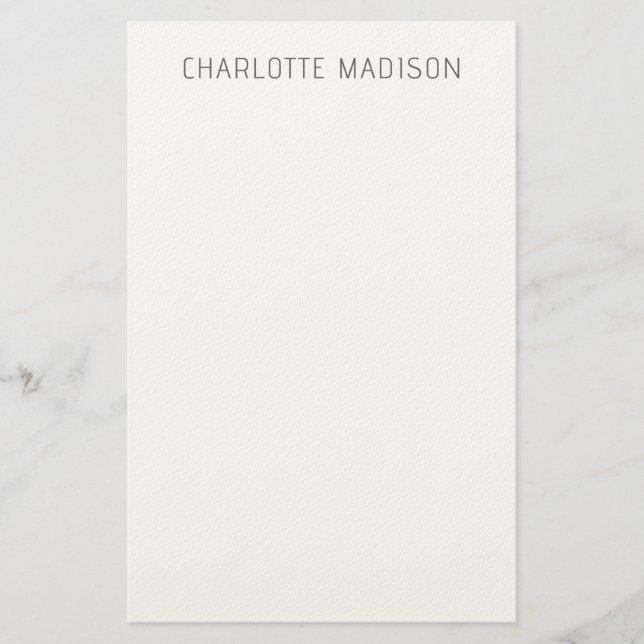 Modern Enkel Svart Vit Trendig Minimalistisk Enkel Brevpapper (Framsida)