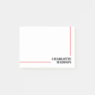 Modern Enkel Svart Vit Trendig Minimalistisk Enkel Post-it Block