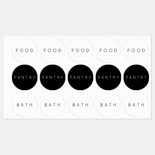 Modern, enkel svart vit typografi med minimalistis klistermärke