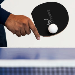 Modern enkel svartvit, minimalt skript pingisracket