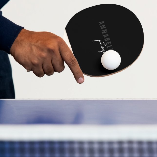 Modern enkel svartvit, minimalt skript pingisracket (Insitu)