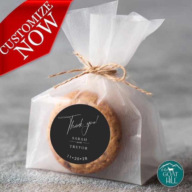 Modern enkel svartvitt runt klistermärke (Skapare uppladdad)