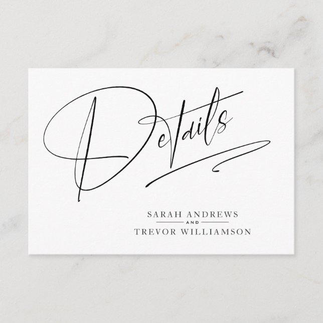 Modern enkel svartvitt tilläggskort (Framsida)