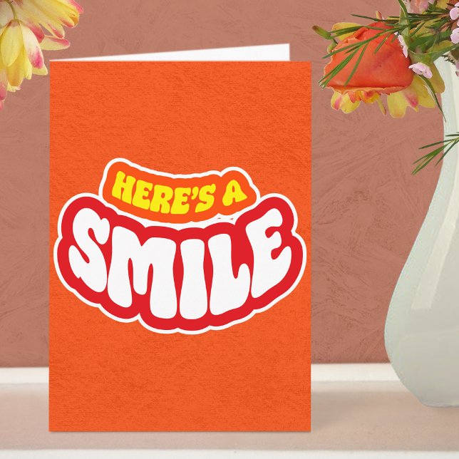 Modern Enkel Tack Text Vikad Välkomstkort Kort (Smile Thank You Card - Yellow)