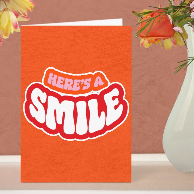 Modern Enkel Tacksamhet Text Vikad Välkomstkort Kort (Smile Thank You Card - Pink)