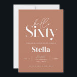Modern enkel terracotta 60-årsdag inbjudningar<br><div class="desc">Modern minimal typografi,  enkel fototerracotta och vit 60-årsinbjudan. En del av en contemporary.</div>