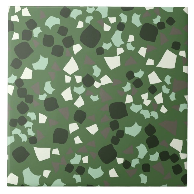 Modern enkel Terrazzo-Grönt Kakelplatta (Framsidan)