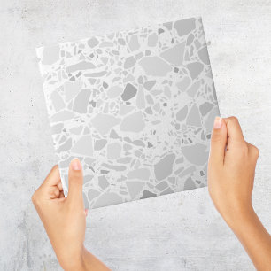 Modern enkel Terrazzo White Grått Tile Kakelplatta