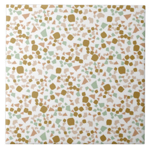 Modern enkel Terrazzo White Guld Tile Kakelplatta