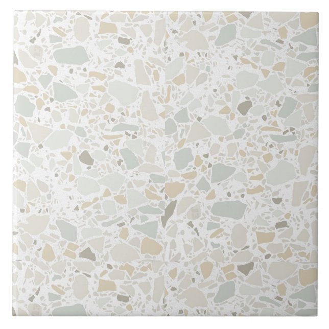 Modern enkel Terrazzo White Tile Kakelplatta (Framsidan)