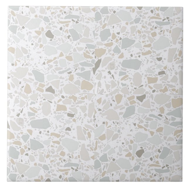 Modern enkel Terrazzo White Tile Kakelplatta (Framsidan)