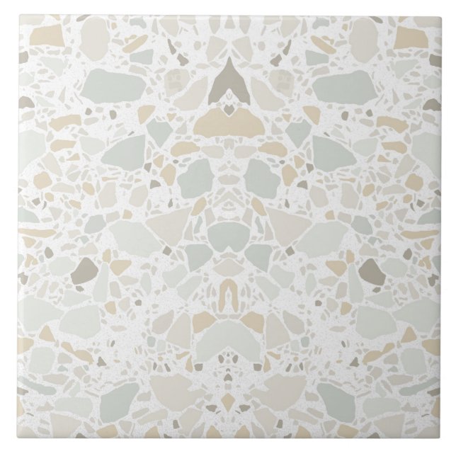 Modern enkel Terrazzo White Tile Kakelplatta (Framsidan)