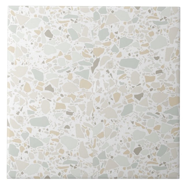 Modern enkel Terrazzo White Tile Kakelplatta (Framsidan)