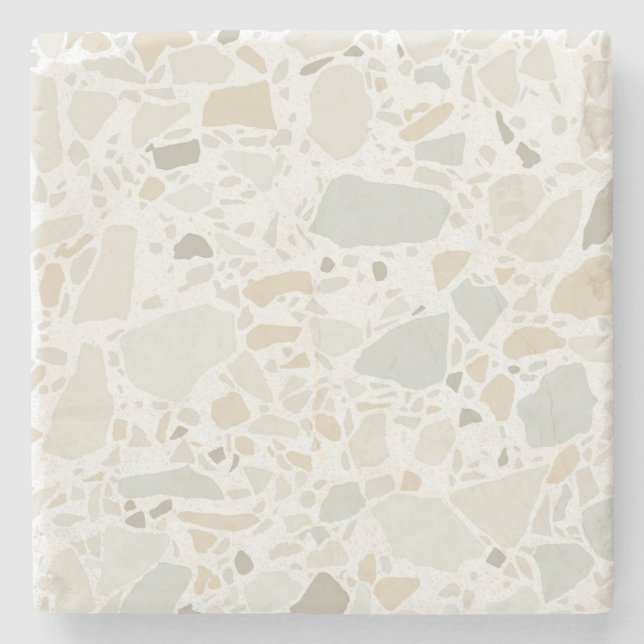 Modern enkel Terrazzo White Tile Stenunderlägg (Framsidan)