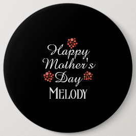 modern enkel text lycklig mors dag persika blommig knapp