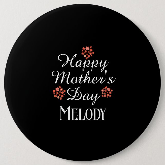 modern enkel text lycklig mors dag persika blommig knapp (Framsida)