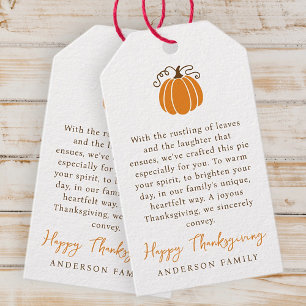 Modern enkel Thanksgiving för höstpumpa Presentetikett