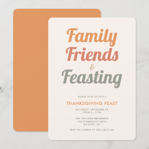 Modern enkel Thanksgiving - inbjudan till middagst